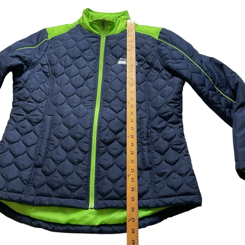 NFL Seattle Seahawks Blue and Green Team Apparel zip quilted jacket XL - Picture 10 of 13